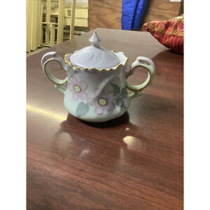 Vintage Lefton? Floral Sugar Bowl With Lid